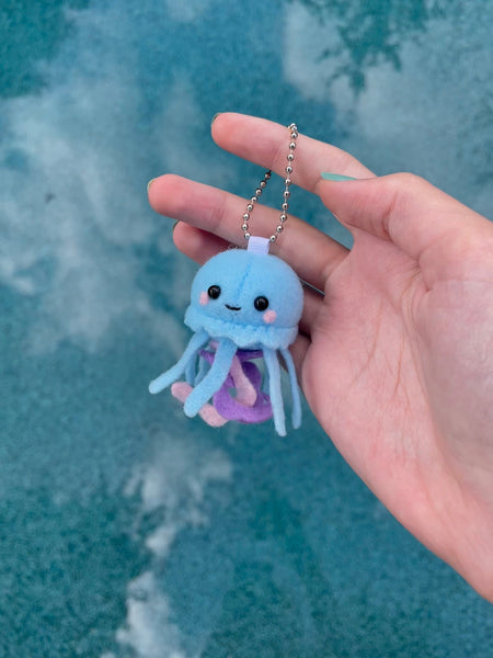 Custom Felt Jellyfish Plush Keychain