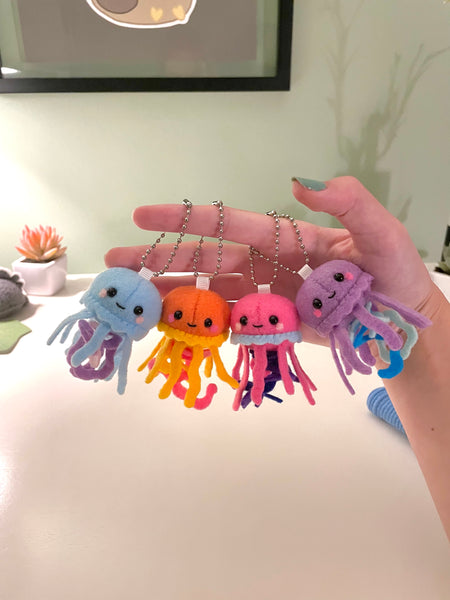 Custom Felt Jellyfish Plush Keychain