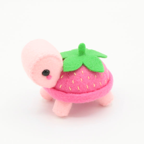 Felt Strawberry Turtle Plush