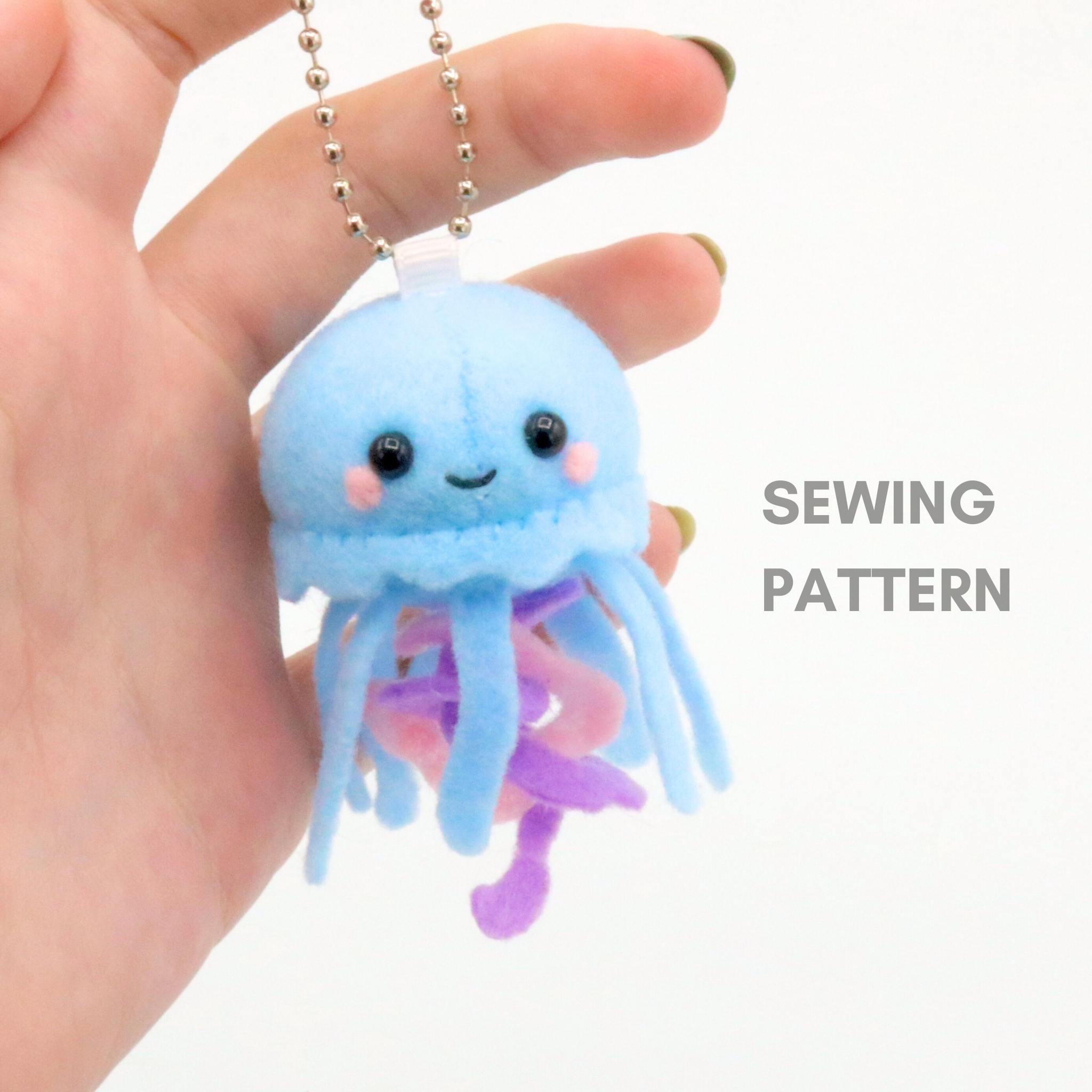 Jellyfish Plush Keychain Pattern Template