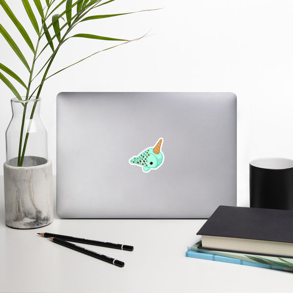 Mint Chocolate Chip Ice Cream Narwhal Sticker