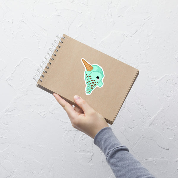 Mint Chocolate Chip Ice Cream Narwhal Sticker