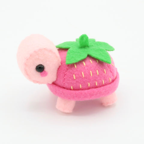 Felt Strawberry Turtle Plush